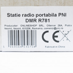 Statie radio portabila PNI DMR R781, Squelch, VOX, Scan, Radio FM, 2000mAh, negru