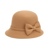 Cumpara ieftin Palarie rotunda uni cu fundita bej