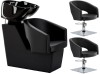 Set Scafă coafor profesională unitate de spălare model Greta + 2 x scaune de coafură hidraulic pivotant pentru picioare și accesorii bol ceramic