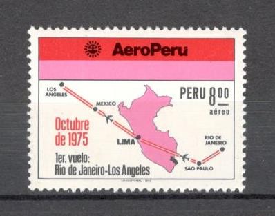 Peru.1975 Posta aeriana-Compania aeriana AEROPERU GZ.107 foto