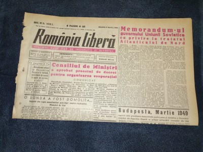 ZIARUL ROMANIA LIBERA 2 APRILIE 1949 foto