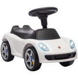 AIYAPLAY Mașinuță de &Icirc;mpins pentru Copii cu Licență Porsche, Claxon, Faruri și Sunet de Pornire, PP, Alb | Aosom Romania
