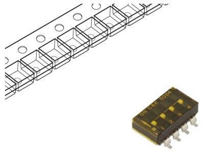 Comutator DIP-SWITCH 4 secțiuni SMT foto