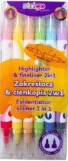 Set 6 markere - Evidentiator si liner - Multicolor | Strigo