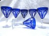 SET PAHARE CRISTAL COLORAT ALBASTRU SAFIR - PAHARE VIN 15 CM