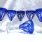 SET PAHARE CRISTAL COLORAT ALBASTRU SAFIR - PAHARE VIN 15 CM