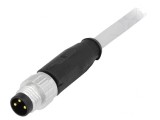 Conector M8 Tată 3 PIN Drept cu Cablu 1m PVC