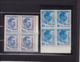 ROMANIA 1936 LP 117 MICA INTELEGERE BLOCURI DE 4 TIMBRE MNH