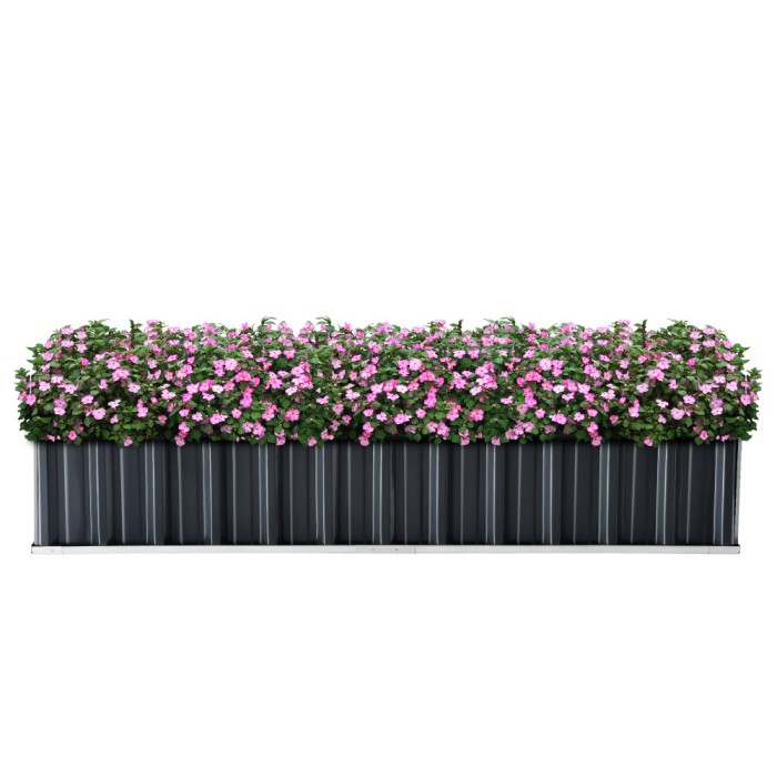 Jardiniera gradina Zevenaar 174 x 90 x 30 cm otel galvanizat [en.casa] HausGarden Leisure