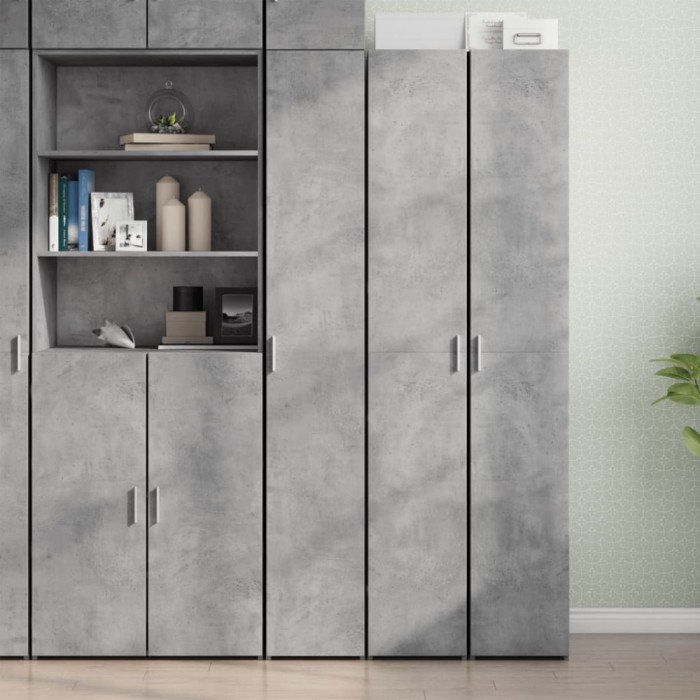 vidaXL Dulap &icirc;nalt, gri beton, 30x42,5x185 cm, lemn prelucrat