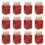 Cumpara ieftin Borcane din sticlă cu &icirc;nchidere ermetică, 12 buc., 260 ml