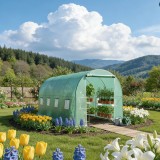 Solar de gradina, dimensiune 400x300x200cm, folie verde PE cu plasa 140g/mp UV,
