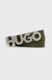 Cumpara ieftin HUGO curea de piele femei, culoarea verde 50470629