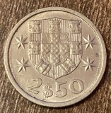 C50 - Moneda foarte veche - Portugalia - 2.5 dolari - 1977