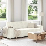 vidaXL Canapea cu 3 locuri, crem, 180 cm, catifea 4105038
