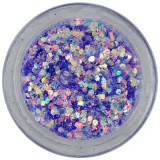 Confetti violet deschis, 1mm - hexagoane &icirc;n pulbere, INGINAILS