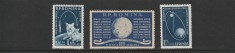ROMANIA 1959 LP 487 ANUL GEOFIZIC INTERNATIONAL SERIE MNH NESTAMPILATA