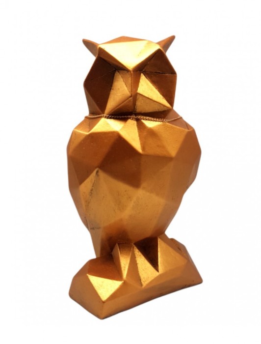 Statueta decorativa, Bufnita, Auriu, 29 cm, DVLG022AU