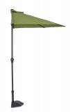 Umbrela semirotunda pentru balcon/terasa Kalife Halfmoon, Bizzotto, 270 x 135 x 232 cm, stalp &Oslash;36/38 mm, verde oliv