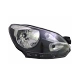 Far Vw Up! (Vw120), 04.2012-, Electric, tip bec H4, omologare ECE, fara motor, cu lumini de zi, culoare negru, Dreapta, marca Hella