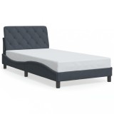 Gossi cadru de pat cu lumini led, gri inchis, 100x200 cm, catifea