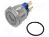 Comutator anti-vandalism E-SWITCH PV7 2A 48V IP65 montaj pe panou LED roșu