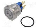 Comutator anti-vandalism E-SWITCH PV7 2A 48V IP65 montaj pe panou LED roșu