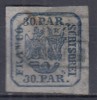 ROMANIA 1862 LP 10 PRINCIPATELE UNITE EMISIUNEA I - 30 PARALE ALBASTRU STAMPILAT