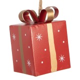 Cumpara ieftin Ornament brad Craciun Cadou metal multicolor 5x5x8 cm