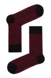 Șosete subțiri de bumbac cu picațele, DiWaRi Classic 120, Negru-Bordo, 25 (40-41)