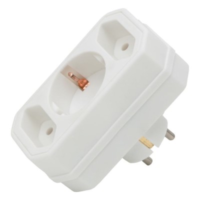 Distribuitor 2 simple Euro si 1 shuko cu protectie foto