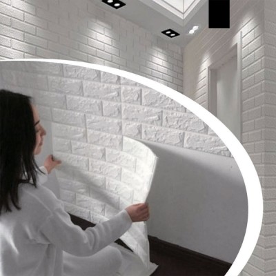 Autocolant Perete, Model Piatra Off White, Dimensiuni 70x77cm foto