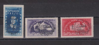 ROMANIA 1948 SAPTAMANA PRESEI DEMOCRATE 3 VAL LP. 243a MNH 2 SCAN foto
