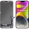 Display cu Touchscreen JK pentru Apple iPhone 14 Plus, cu Rama, Versiune LCD In-Cell IC Movable, Negru