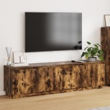 VidaXL Dulap TV cu LED din stejar afumat 180x38x49 cm lemn prelucrat