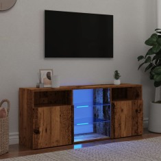 Gossi dulap tv cu lumini led lemn vechi 120x30x50 cm lemn prelucrat