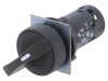 Comutator rotativ 22mm 2 NC NO negru