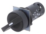 Comutator rotativ 22mm 2 NC NO negru