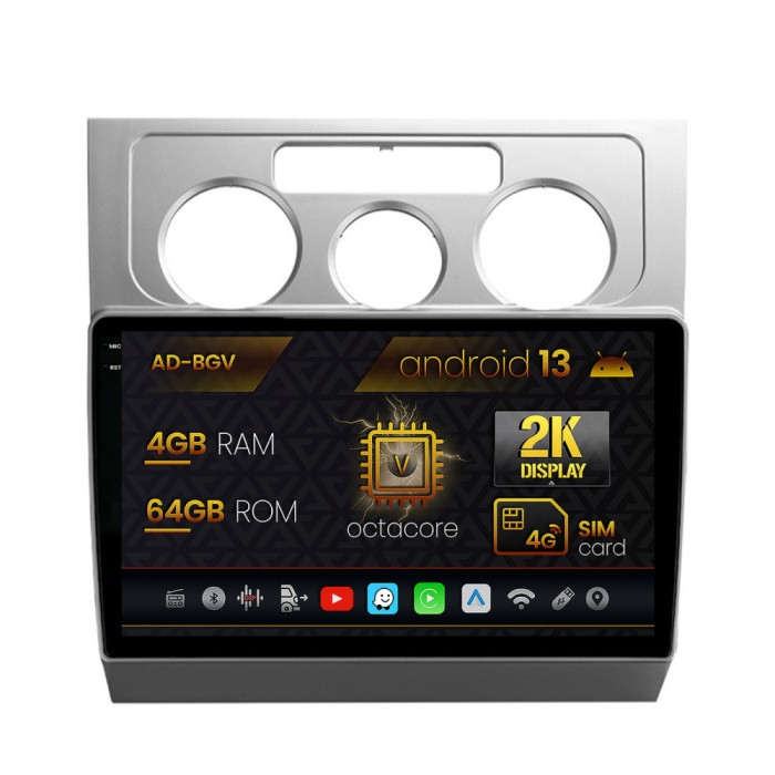 Navigatie Volkswagen Touran (2003-2010), Android 13, Z-Octacore 4GB RAM + 64GB ROM, 10.36 Inch - AD-BGV10004+AD-BGRKIT054