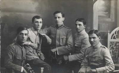 P1492 Poză ofițeri rom&amp;acirc;ni uniforme model 1916 foto