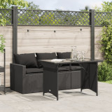 Set mobilier de gradina cu perne, 2 piese, negru, poliratan GartenMobel Dekor, vidaXL