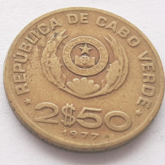 250. Moneda Capul Verde 2,5 escudos 1977