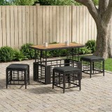 vidaXL Set de masă pentru grădină cu pernă 4 pcs Negru și Gri 42026762