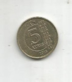 No(4) moneda- Turcia 5 Kurus 2013, Europa, Nichel