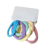 Cumpara ieftin Set 6 elastice par textile multicolore 6.5 cm pentru prindere par femei si copii, accesorii par elastice groase colorate