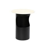 Cumpara ieftin Masuta rotunda fier negru ceramica crem 40 x 49 cm