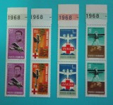 TIMBRE ROMANIA 1968 L.P.667 AVIATIE SI AVIASAN SERIE IN PERECHE, Nestampilat