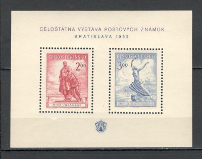 Cehoslovacia.1952 Expozitia filatelica BRATISLAVA-Bl. XC.215 foto