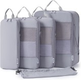Cutii de organizare pentru călătorii cu compresie, set de 5, ușoare &ndash; Gri