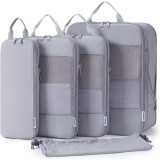 Cutii de organizare pentru călătorii cu compresie, set de 5, ușoare &ndash; Gri